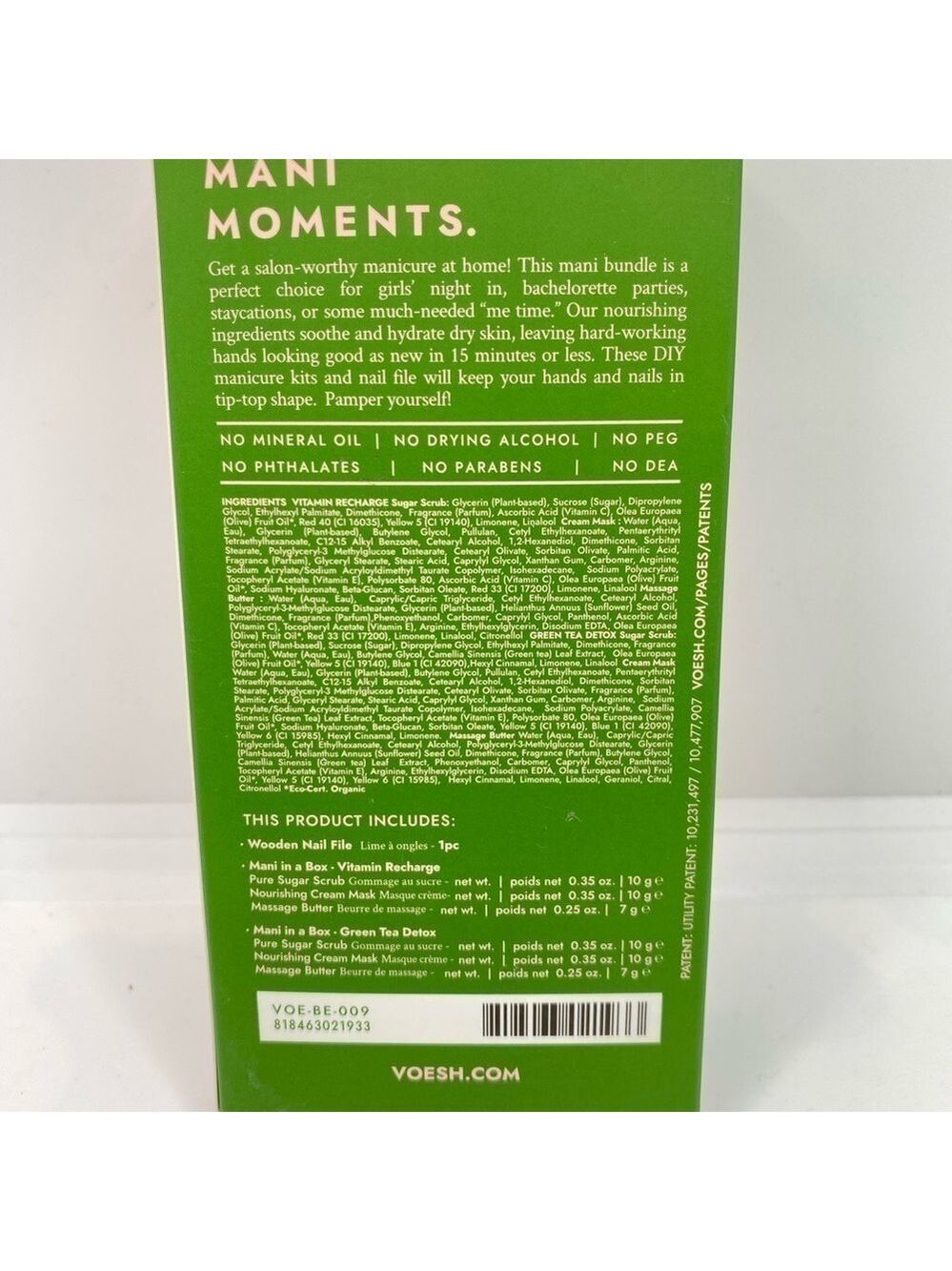 Voesh Mani Moments Mani In A Box Duo Green Tea Detox & Vitamin Recharge New - Picture 2 of 7